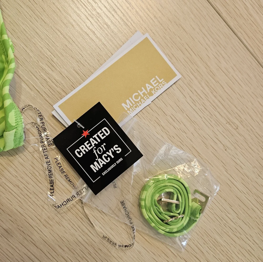 Michael Kors Lime Zebra Bikini Tops Small - Picture 2 of 4